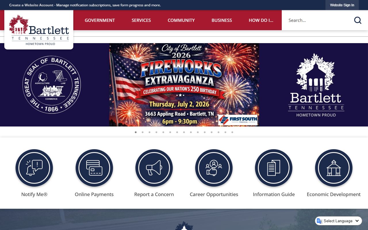 Bartlett White Pages city records