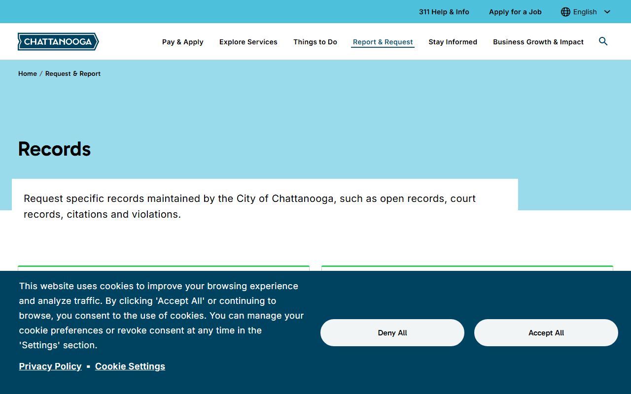 Chattanooga White Pages city open records request