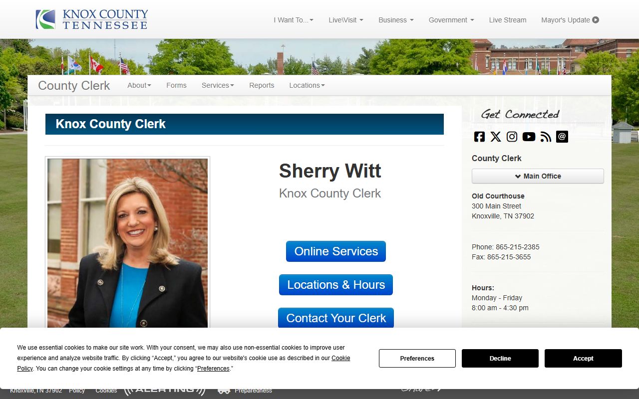 Knoxville White Pages county clerk records