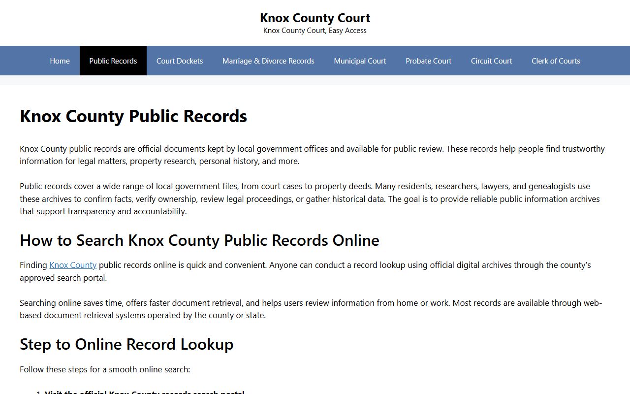 Knoxville White Pages public records portal