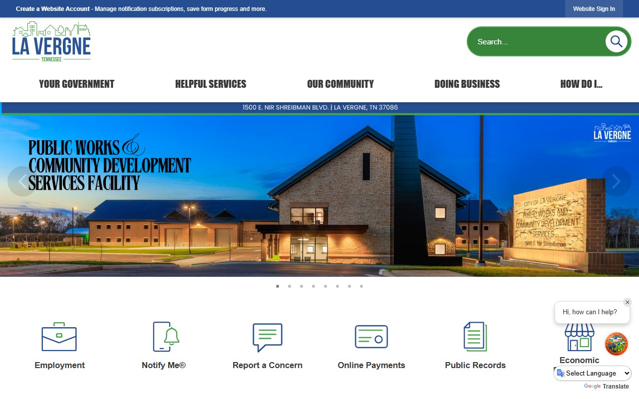 La Vergne White Pages city website and records access