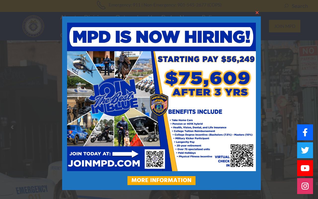 Memphis White Pages police records page