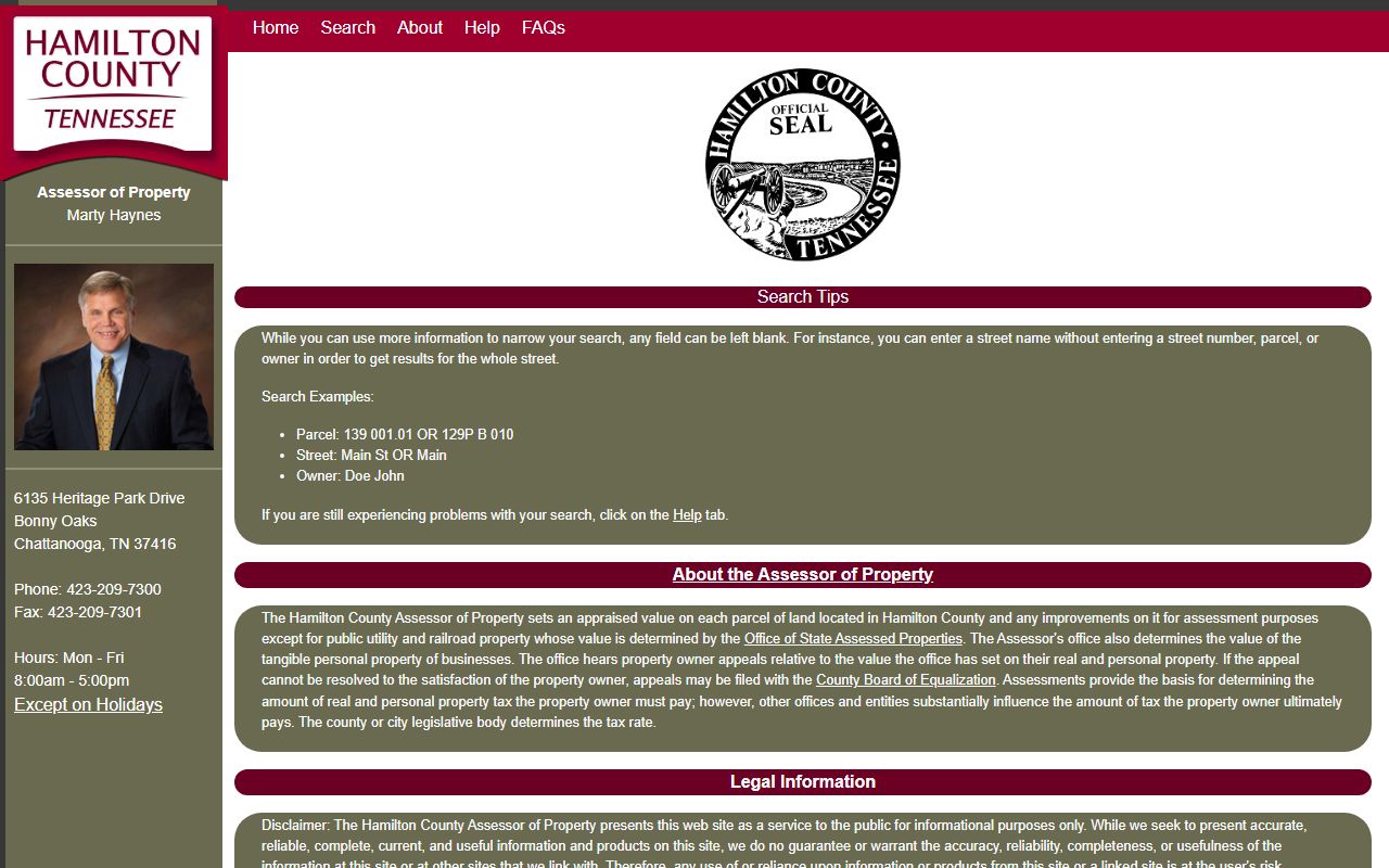 Hamilton County White Pages property assessment search