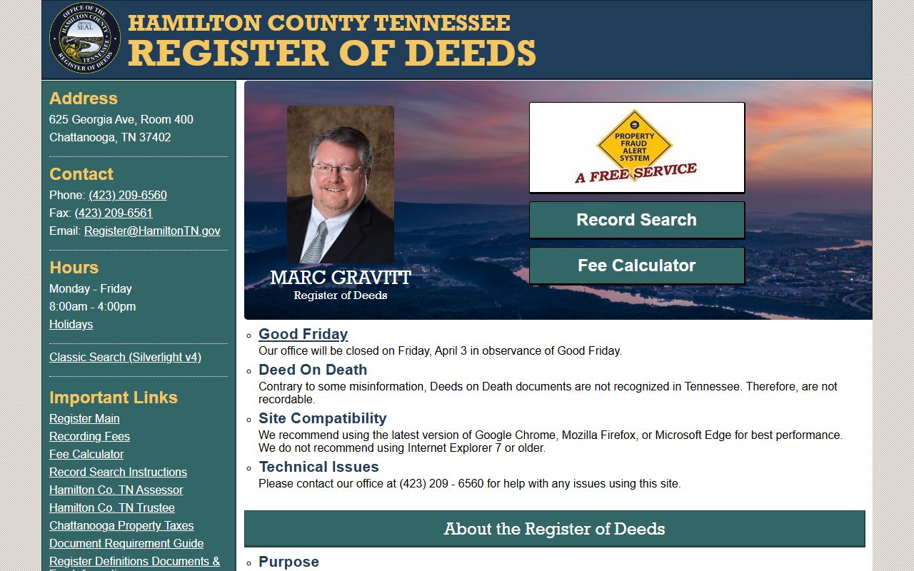 Hamilton County White Pages register of deeds records