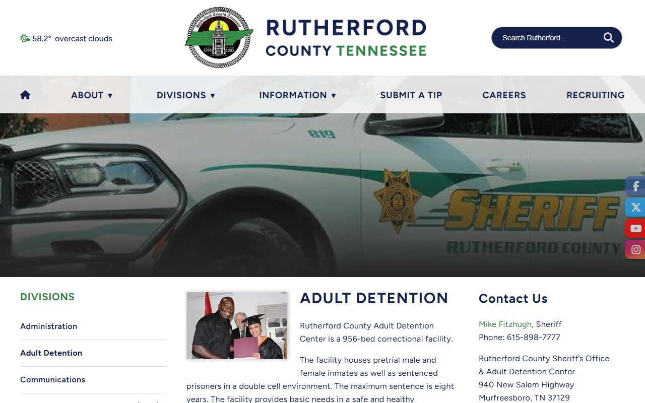 Rutherford County White Pages inmate search