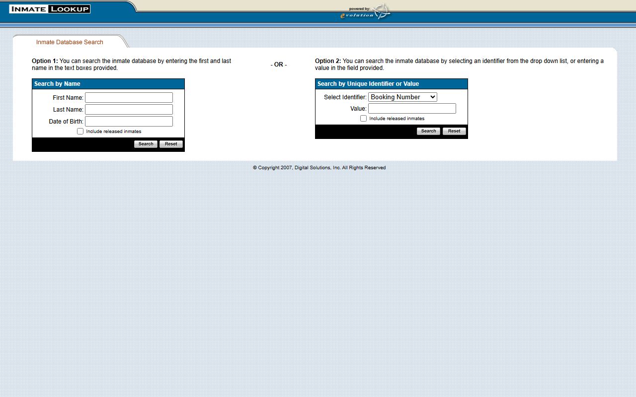 Shelby County White Pages inmate search page