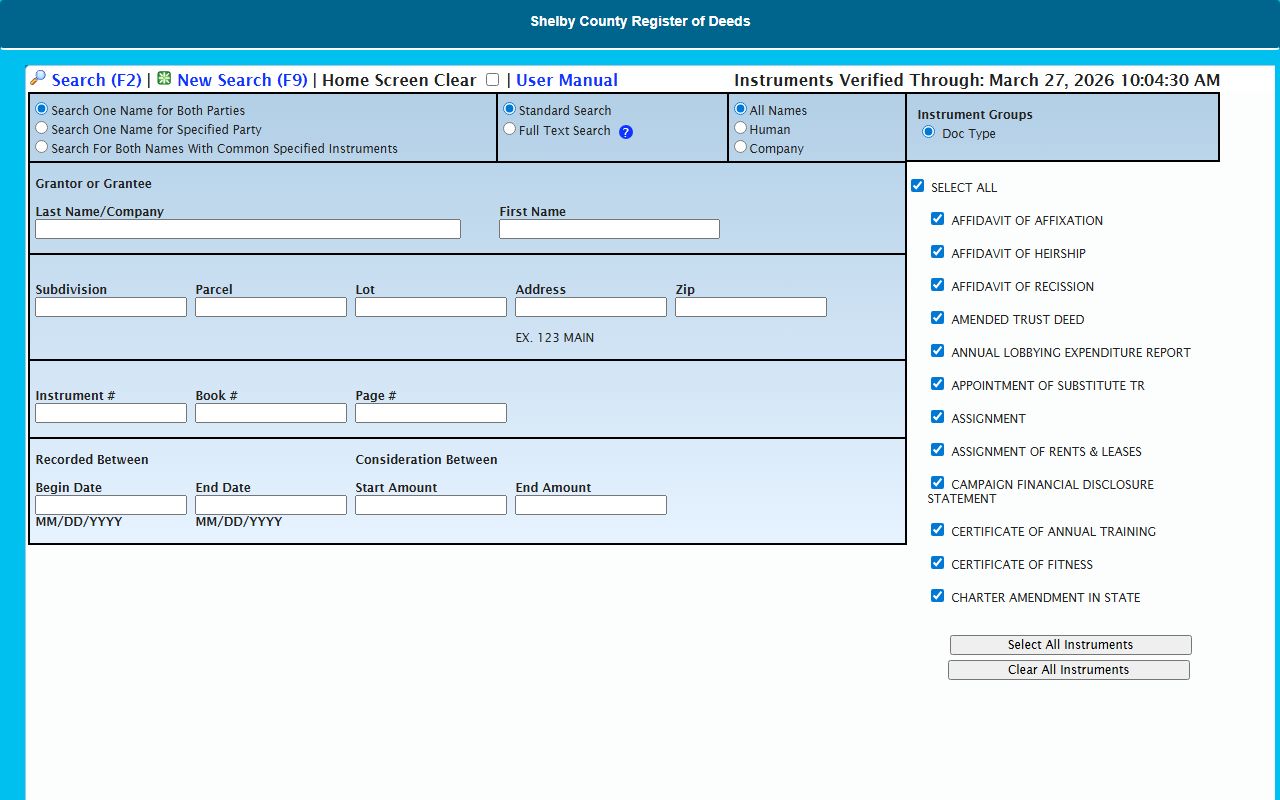 Shelby County White Pages register of deeds search