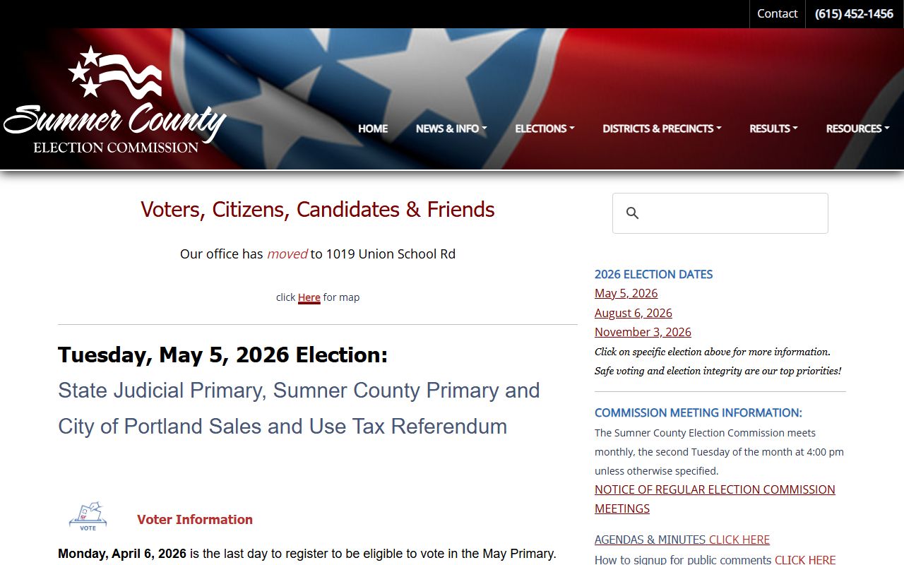 Hendersonville White Pages county election commission
